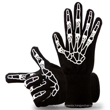 TE09 OEM accepted Green Color Heat Resistant Oven Gloves BBQ Gloves For Cooking, Grilling, Baking